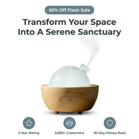 PureAroma™ - Elegant glass dome aromatherapy diffuser