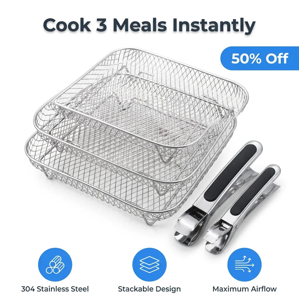 AirStack™ - Stackable Air Fryer Baskets