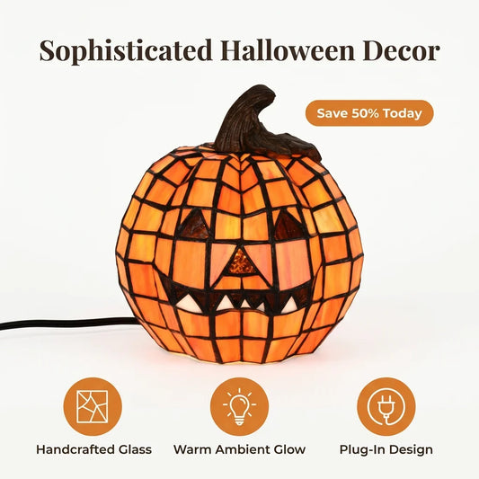 GlassGlow™ - Artisanal Stained Glass Pumpkin