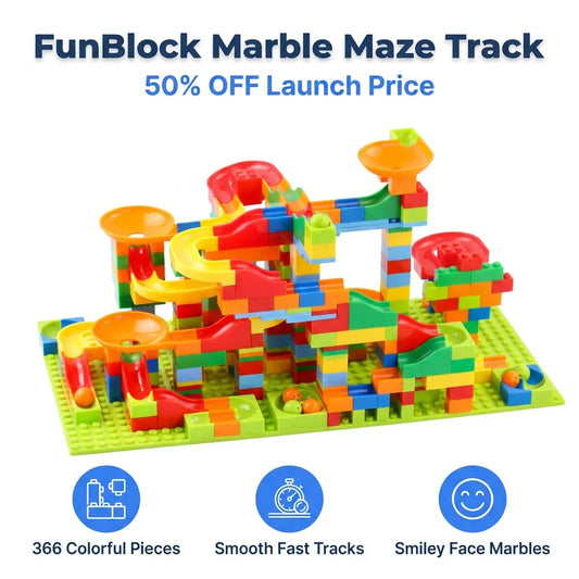FunBlock™ - Customizable Marble Race Maze Toy, 84-504pc