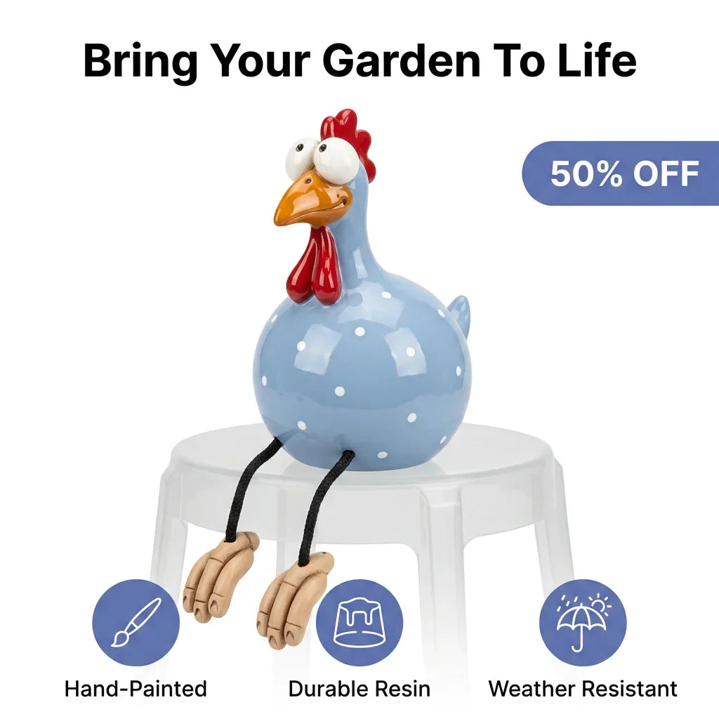 YardChick™ - Charming Resin Garden Accents, 5 Colors
