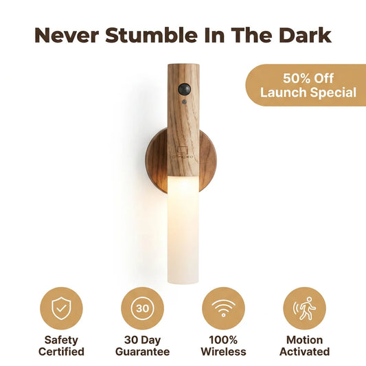Smart Wooden Night Light | Motion Sensor Night Light