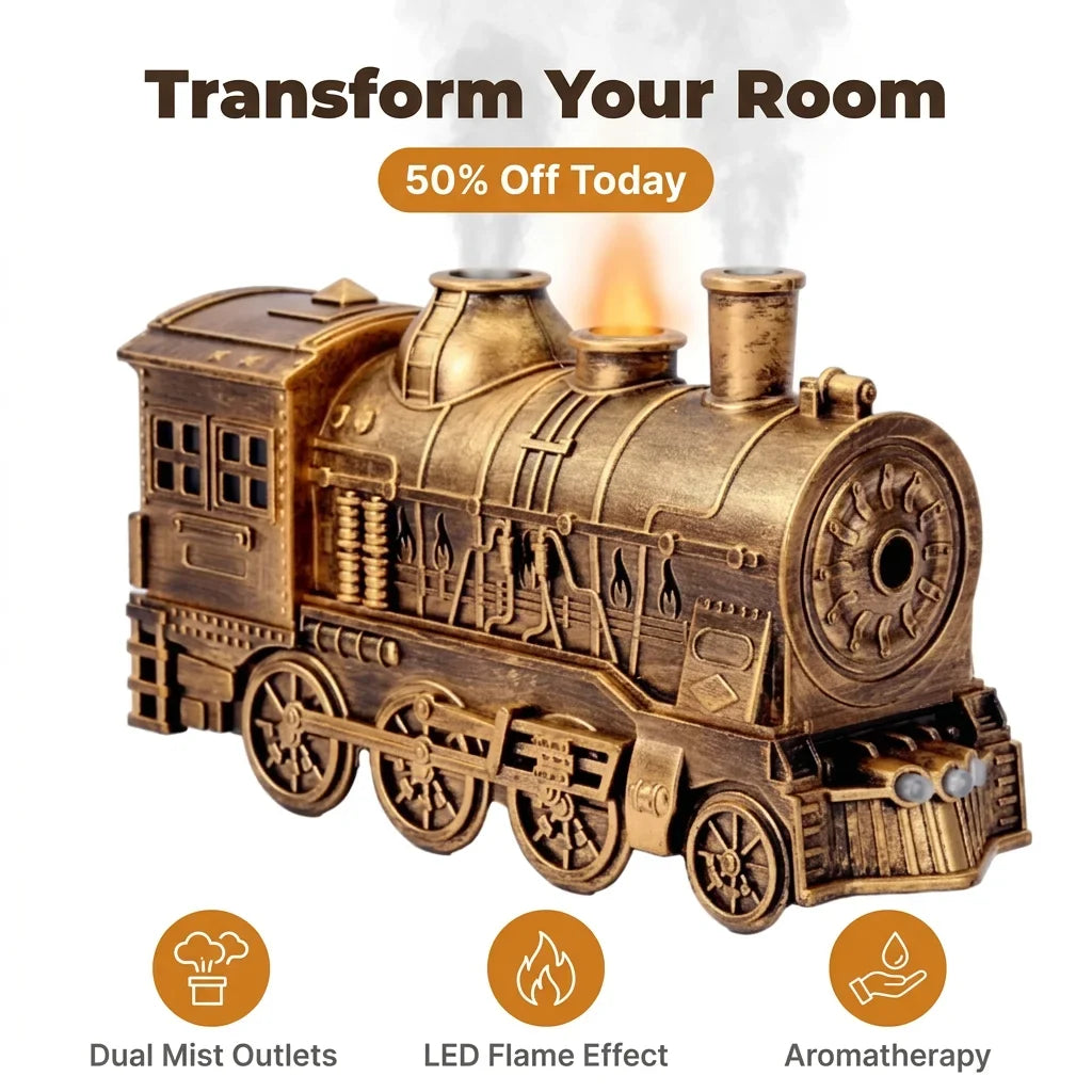 SmartAroma™ - Vintage Bronze Train Diffuser with Remote