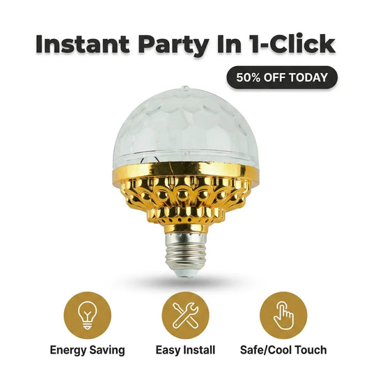 PartySpin™ - Instant rotating RGB strobe light for any room