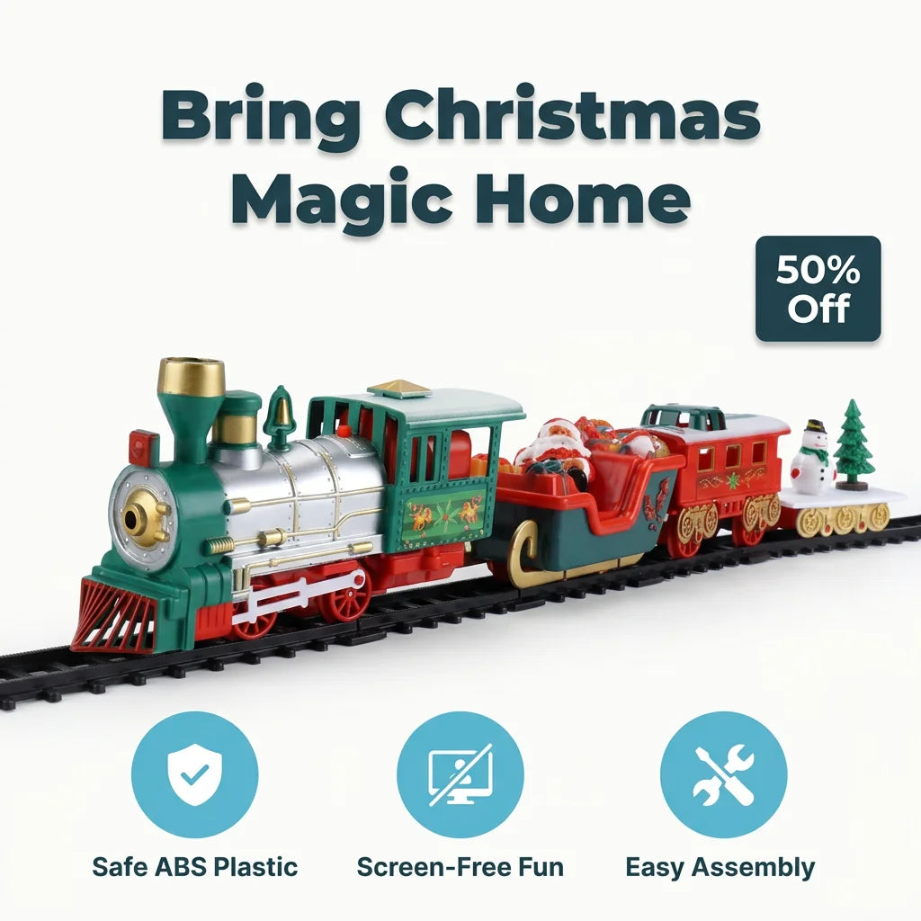 SantaRail™ - Festive Christmas Toy Train Set for Holiday Play