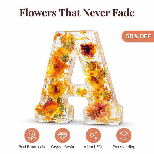 Real Flower Letter Lamp - Personalized Forever Keepsake