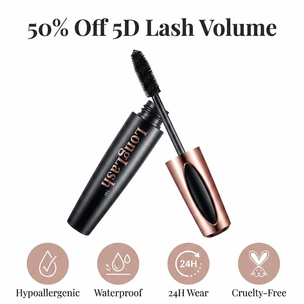 LongLash™ - Hypoallergenic 5D Mascara with Silk Fibers