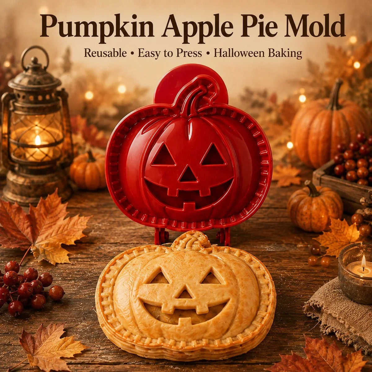 PiePress™ - 8-Piece Halloween Mini Pie Mold Set