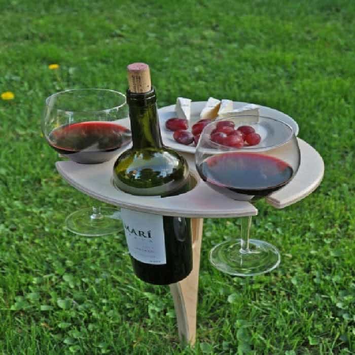 Foldable Wine Picnic Table - Portable Snack Station