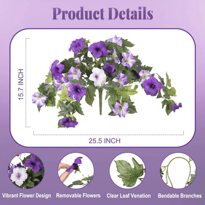 Lifelike Artificial Petunias - Weatherproof Floral Display