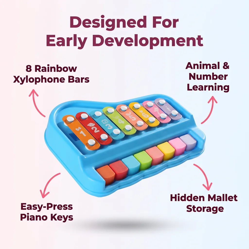 JoyBeat™ - Two-in-One Xylophone and Piano Music Toy