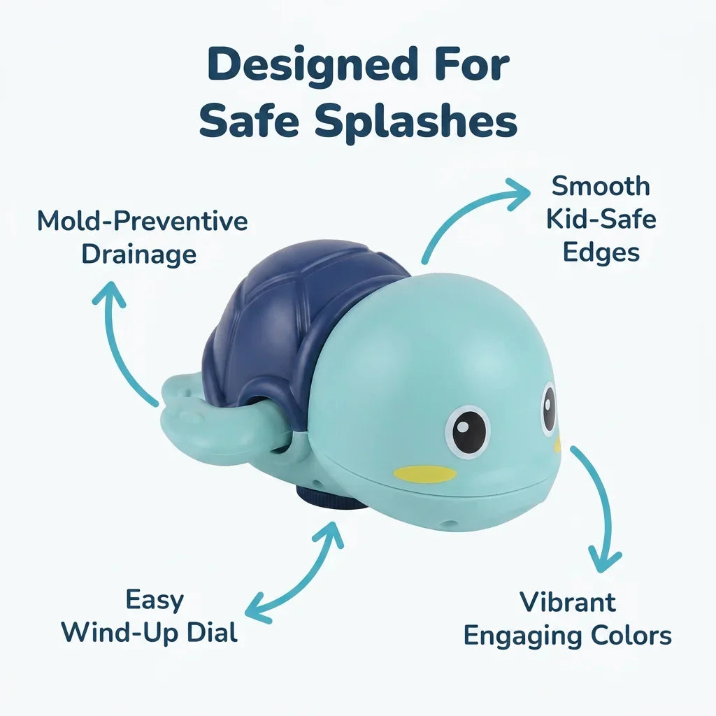 FunSplash™ - 3-Piece Wind-Up Swimming Turtle Bath Toy Set