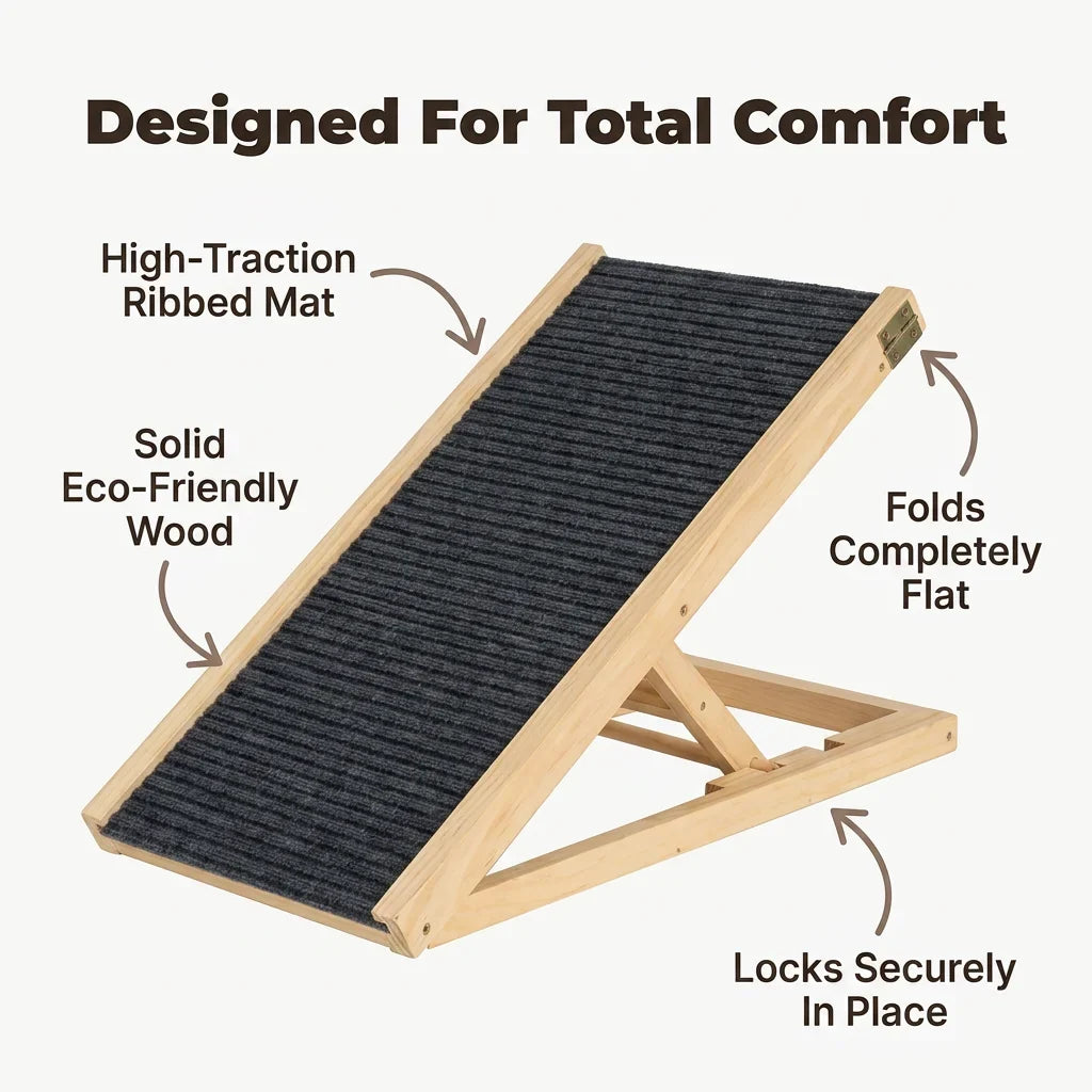 Adjustable Pet Ramp - Folding design for easy storage