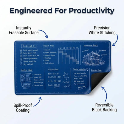 WipeMat™ - Double-Sided Reusable Desk Writing Surface