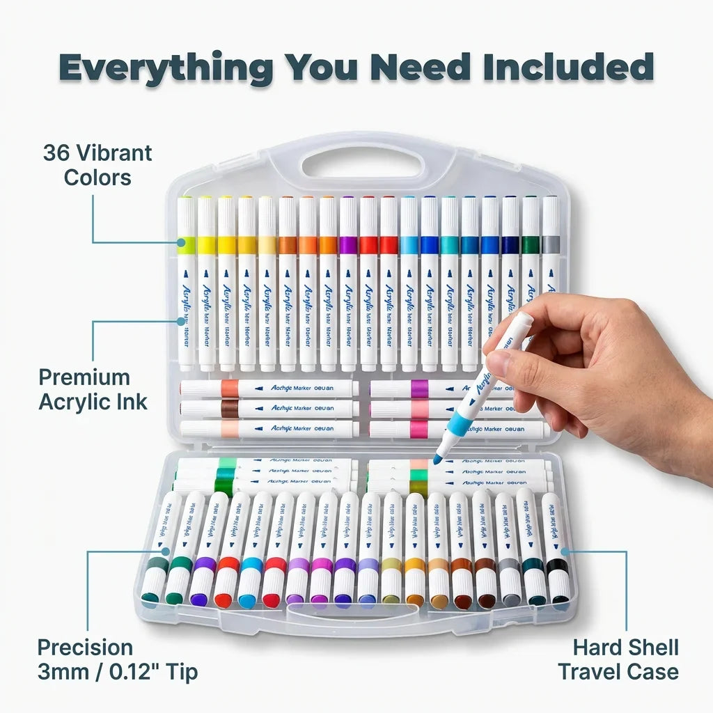 Waterproof Acrylic Paint Markers - Fast drying fade-resistant ink