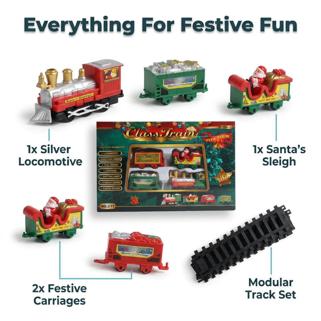 SantaRail™ - Festive Christmas Toy Train Set for Holiday Play