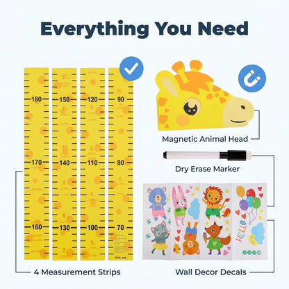TallTrack™ - Magnetic Wall Height Chart with Six Playful Character Designs