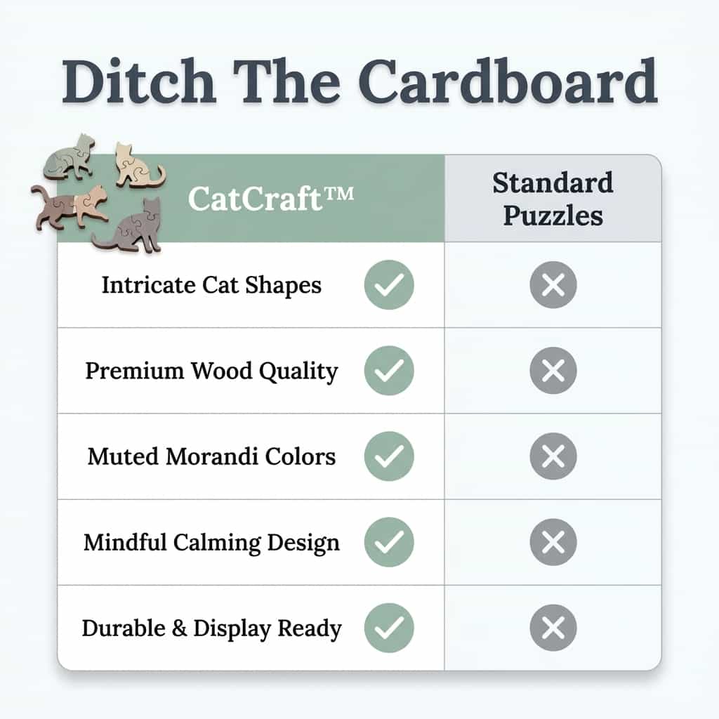 CatCraft™ - Premium 135-piece wooden cat puzzle