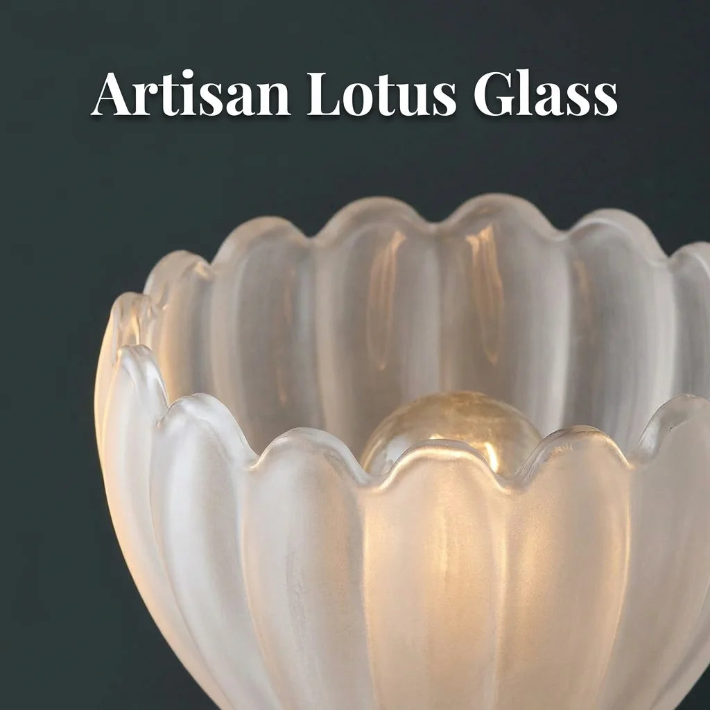 LotusGlow™ - Elegant glass flower wall lamp for ambient lighting