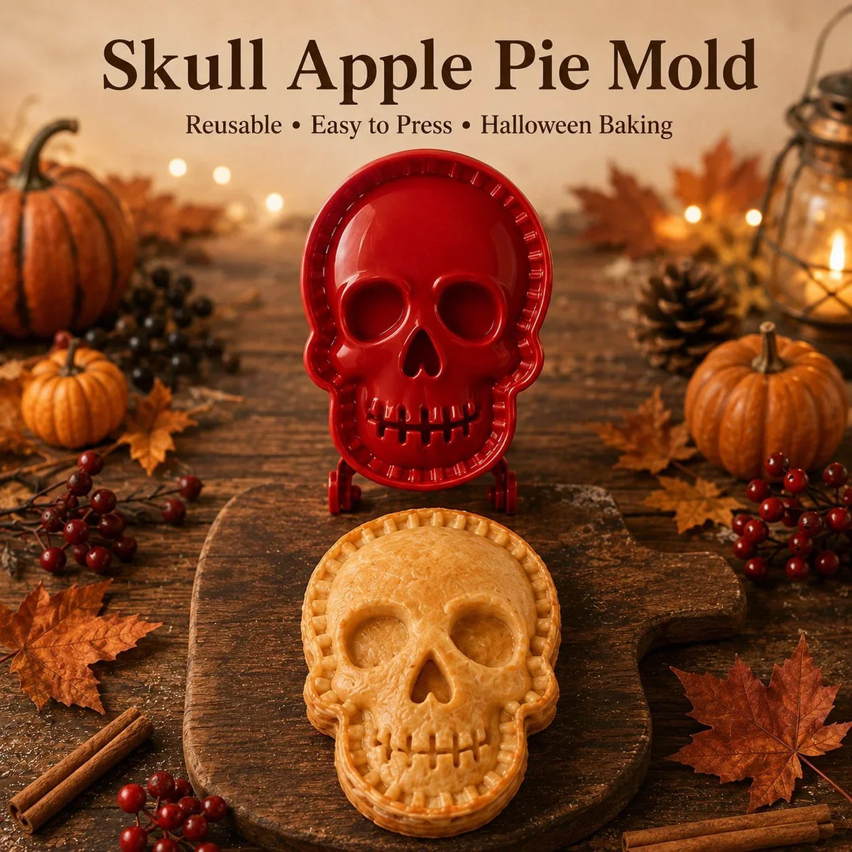 PiePress™ - 8-Piece Halloween Mini Pie Mold Set