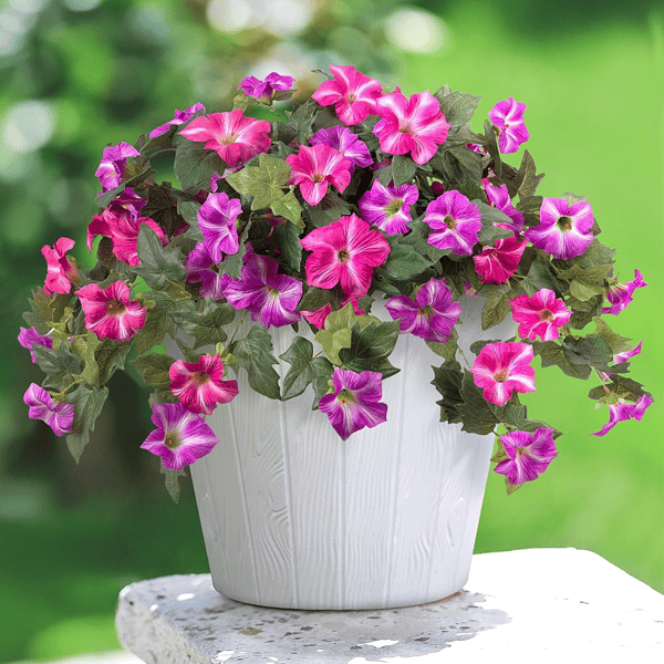 Lifelike Artificial Petunias - Weatherproof Floral Display