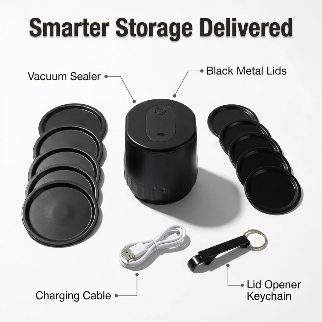 JarGuard™ - Cordless Mason Jar Vacuum Sealer Kit