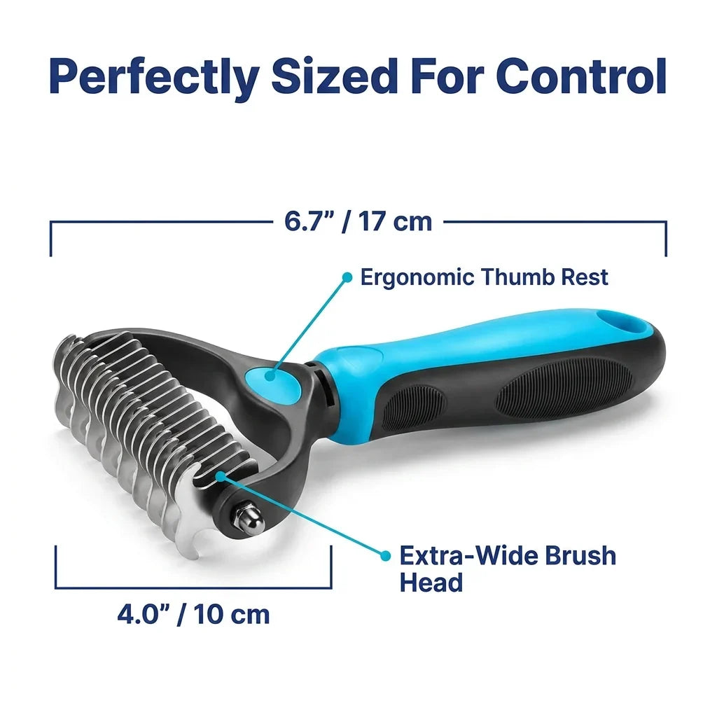 DualBrush™ - Professional Double-Sided Pet Grooming Tool