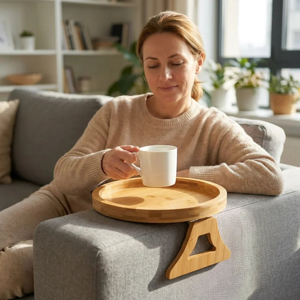 FlexTray™ - Flexible Solid Wood Armrest Table