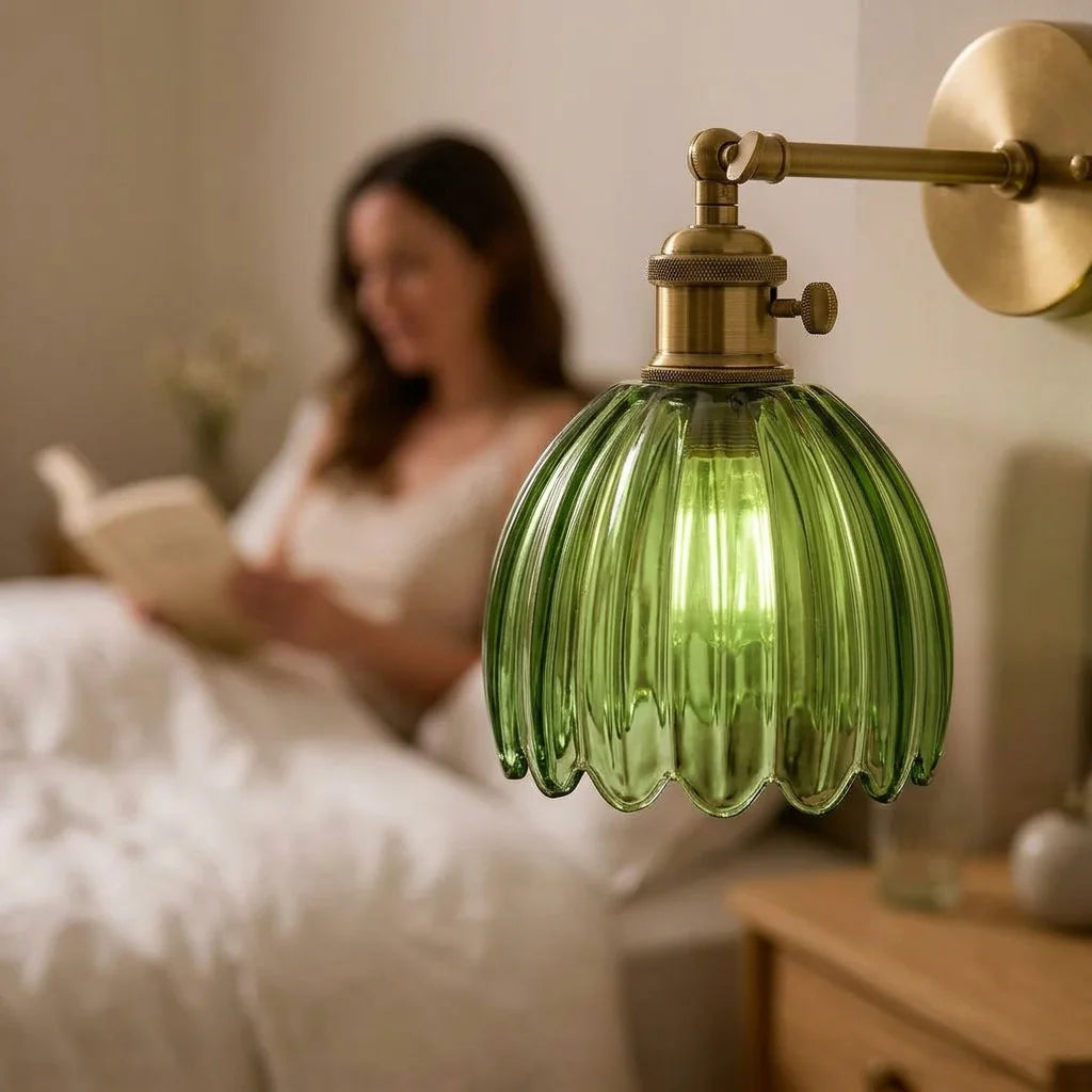 LotusGlow™ - Elegant glass flower wall lamp for ambient lighting