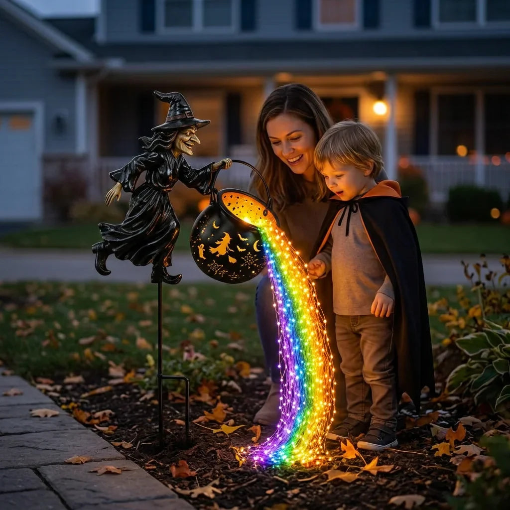 MagicBrew™ - Illuminated Witch Garden Stake with Projection Effects