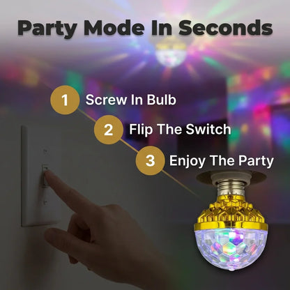 PartySpin™ - Instant rotating RGB strobe light for any room