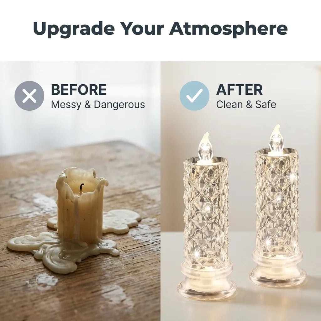 CrystalShine™ - Battery-Operated Glitter Candle Lights
