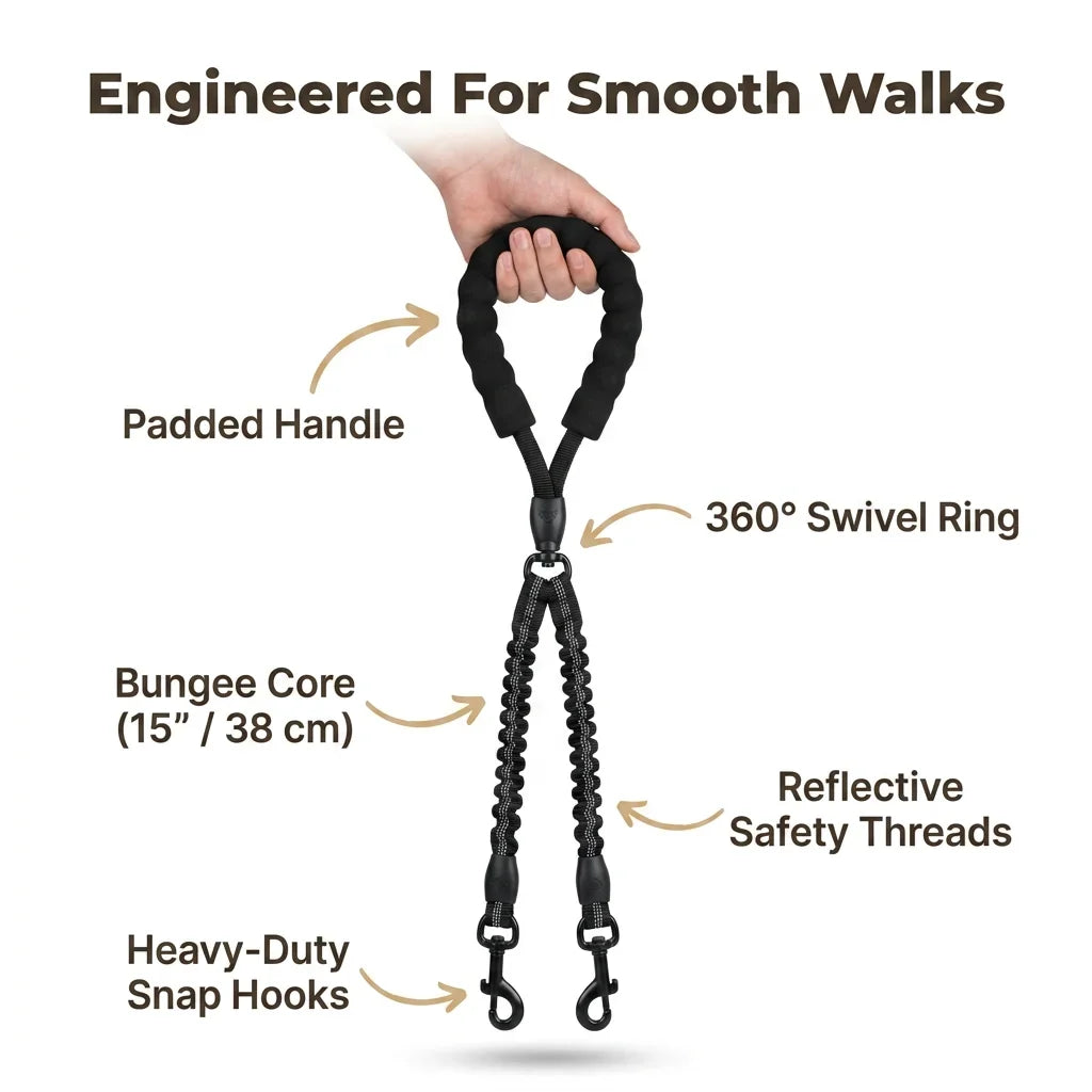 TwistFree™ - Tangle-Free Double Dog Leash