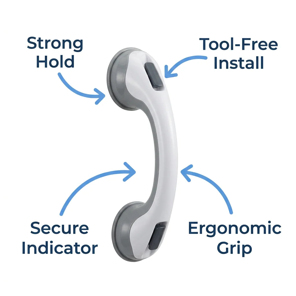SafeGrip™ - Portable suction grab bar for instant bathroom safety