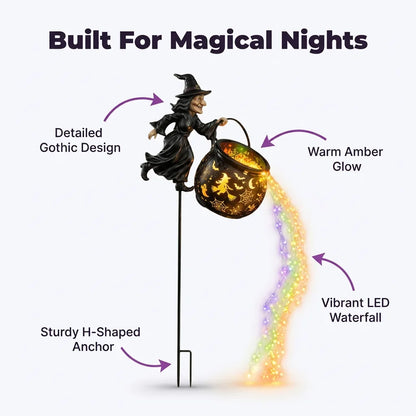 MagicBrew™ - Illuminated Witch Garden Stake with Projection Effects