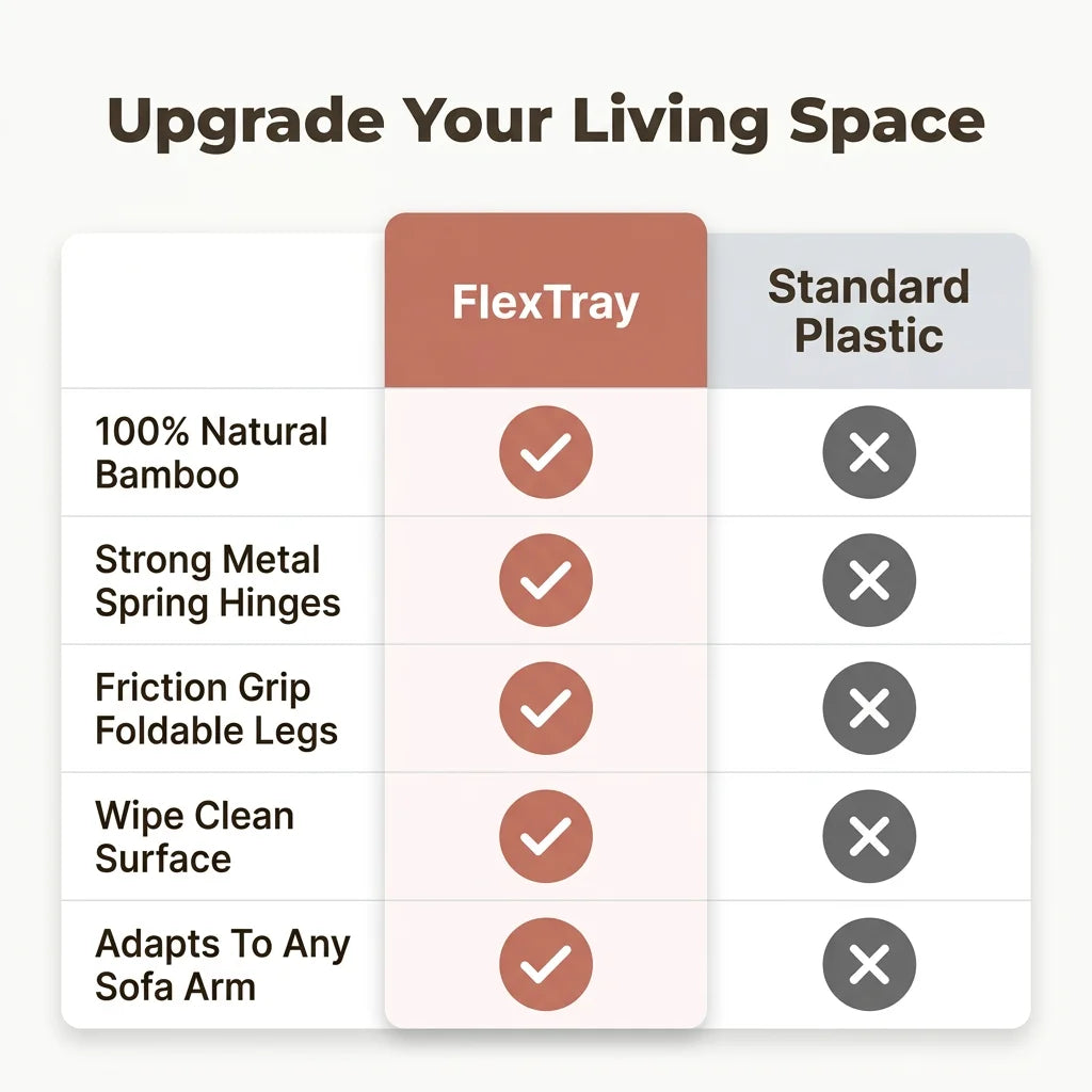 FlexTray™ - Flexible Solid Wood Armrest Table