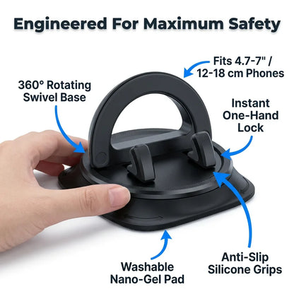 360 Dashboard Phone Mount - Secure Dashboard Phone Holder