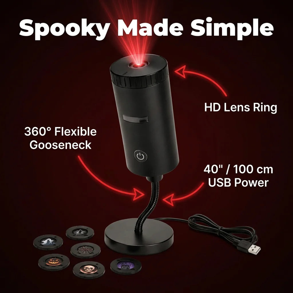 SpookBeam™ - HD Halloween Projector, 6 Themes