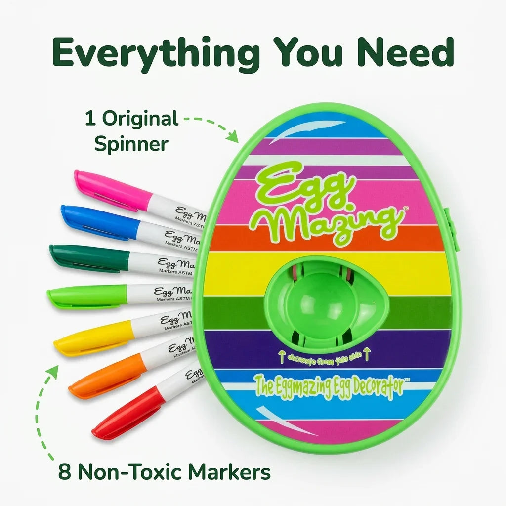 Kids Egg Coloring Kit - Mess-Free Egg Decorating Kit