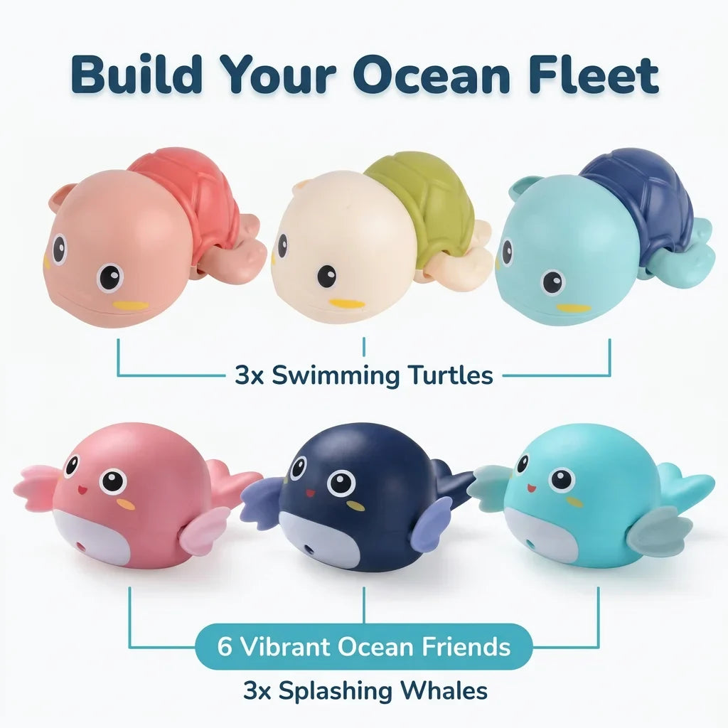 FunSplash™ - 3-Piece Wind-Up Swimming Turtle Bath Toy Set