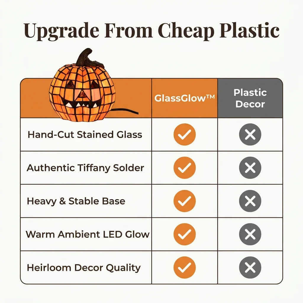 GlassGlow™ - Artisanal Stained Glass Pumpkin