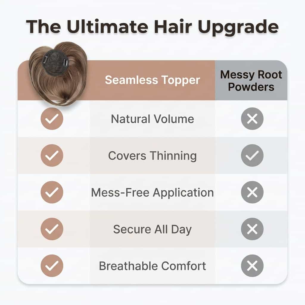 Seamless Hair Topper Clip – Instant Volume