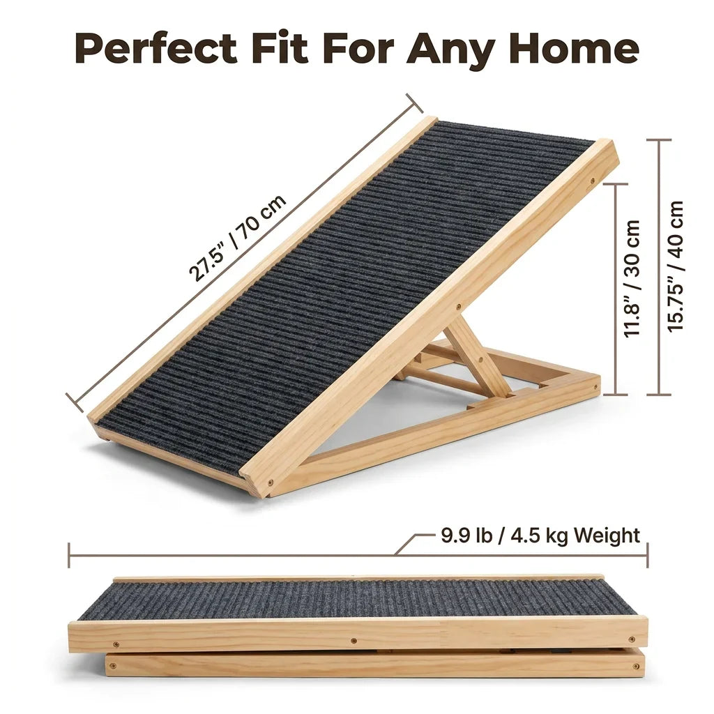 Adjustable Pet Ramp - Folding design for easy storage