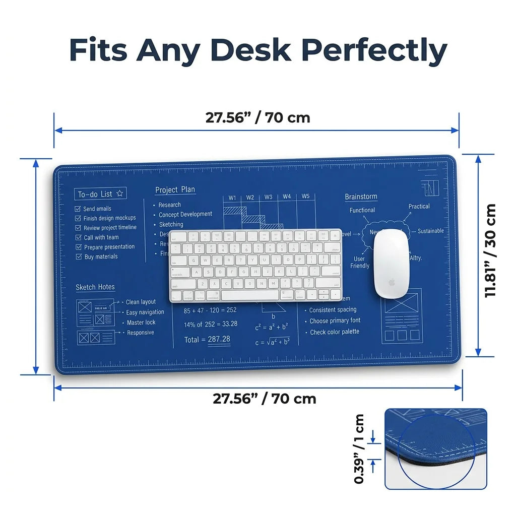 WipeMat™ - Double-Sided Reusable Desk Writing Surface
