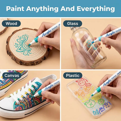 Waterproof Acrylic Paint Markers - Fast drying fade-resistant ink