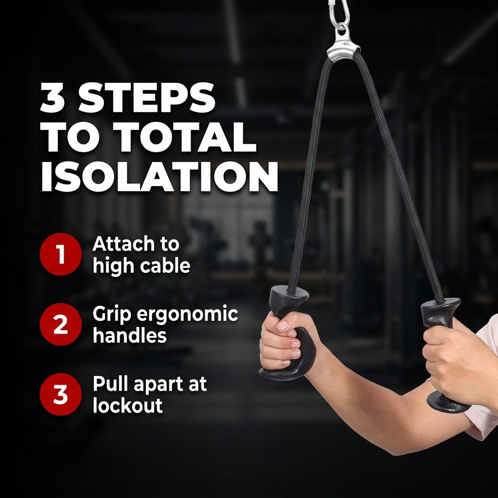 TriPull™ Tricep Rope with Ergonomic Handles