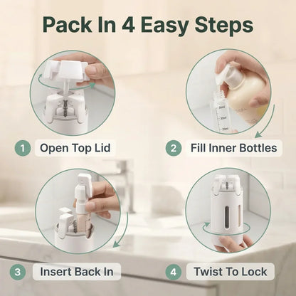 TravelFit™ - Leakproof 4-in-1 Toiletry Dispenser