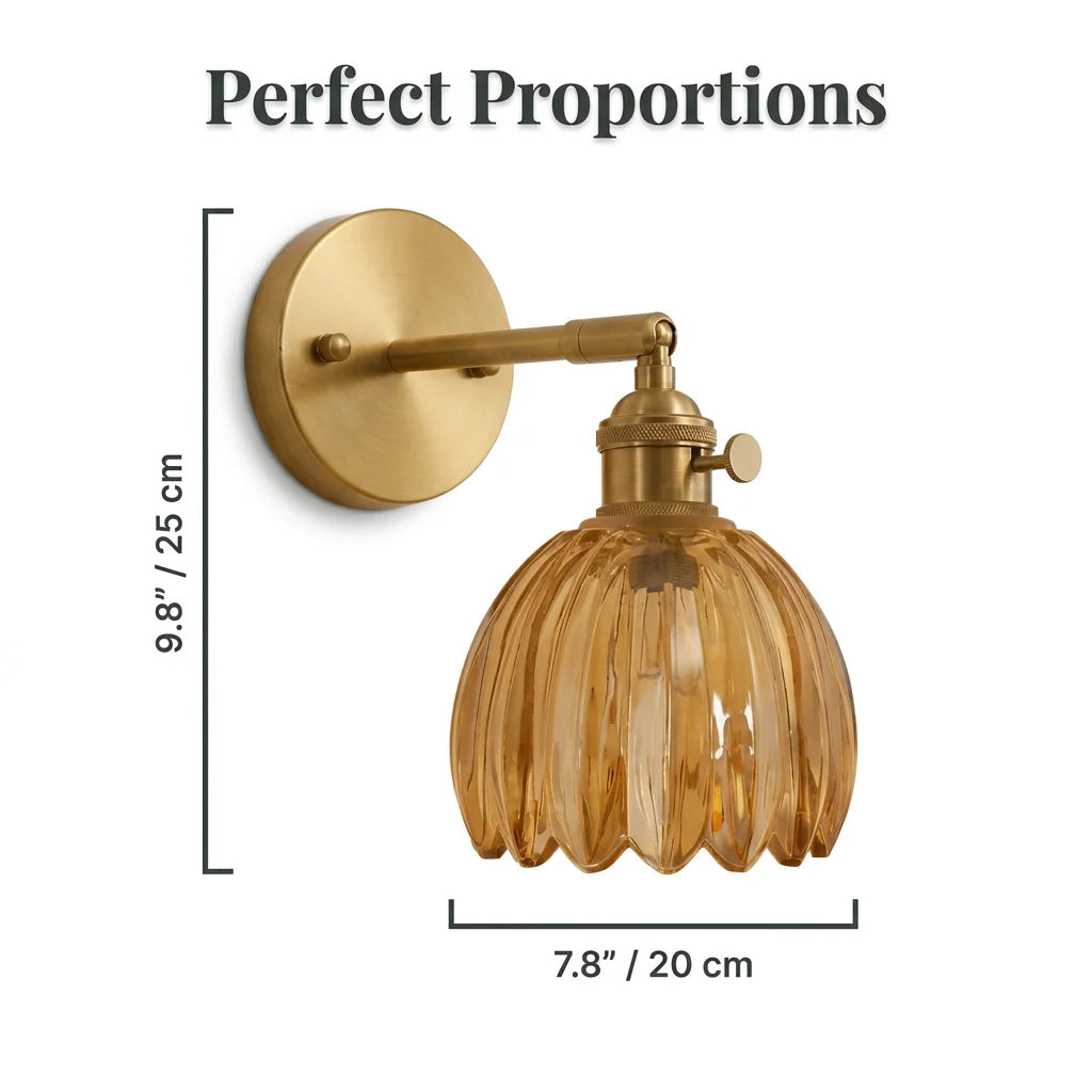 LotusGlow™ - Elegant glass flower wall lamp for ambient lighting