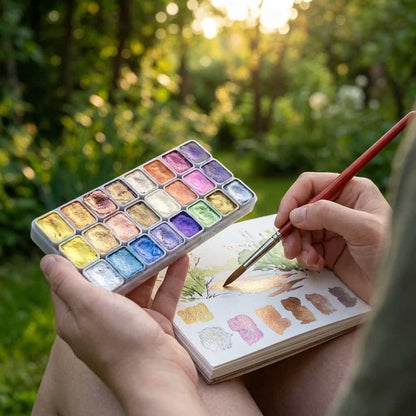 Pearlized Watercolor Paint Set - Metallic shimmer
