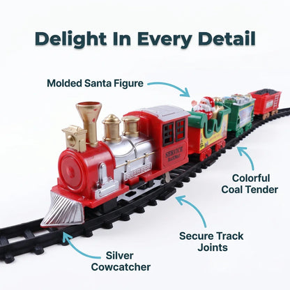 SantaRail™ - Festive Christmas Toy Train Set for Holiday Play
